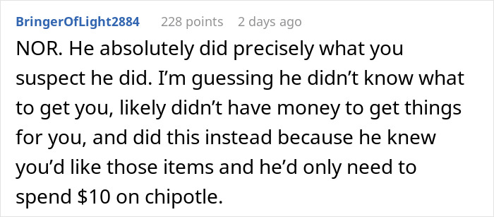 Woman confused about Christmas gifts from boyfriend holding missing items, showing surprise and uncertainty indoors.