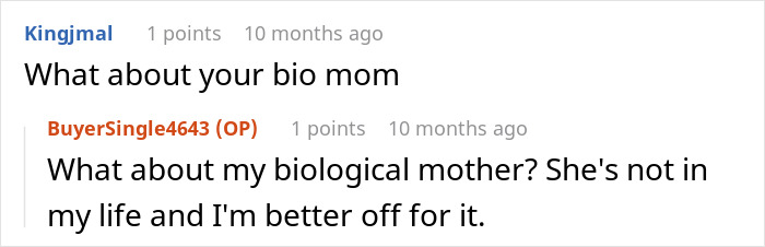 Screenshot of an online discussion about refusing to establish relationship between fathers and kids.