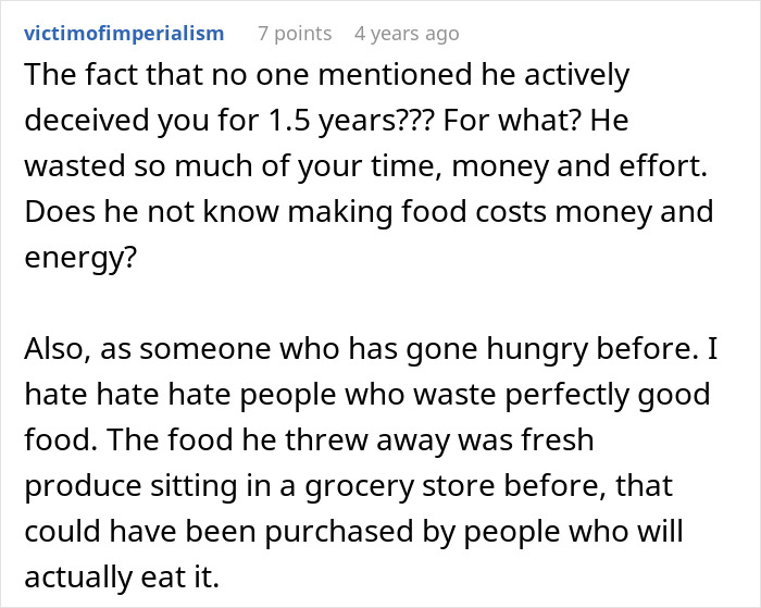 Woman upset as boyfriend angrily throws away cooked lunches, showing frustration over wasted food and effort.