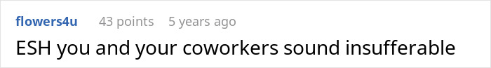 Screenshot of a Reddit comment discussing coworkers, related to employee pushback and beef in a workplace dispute.