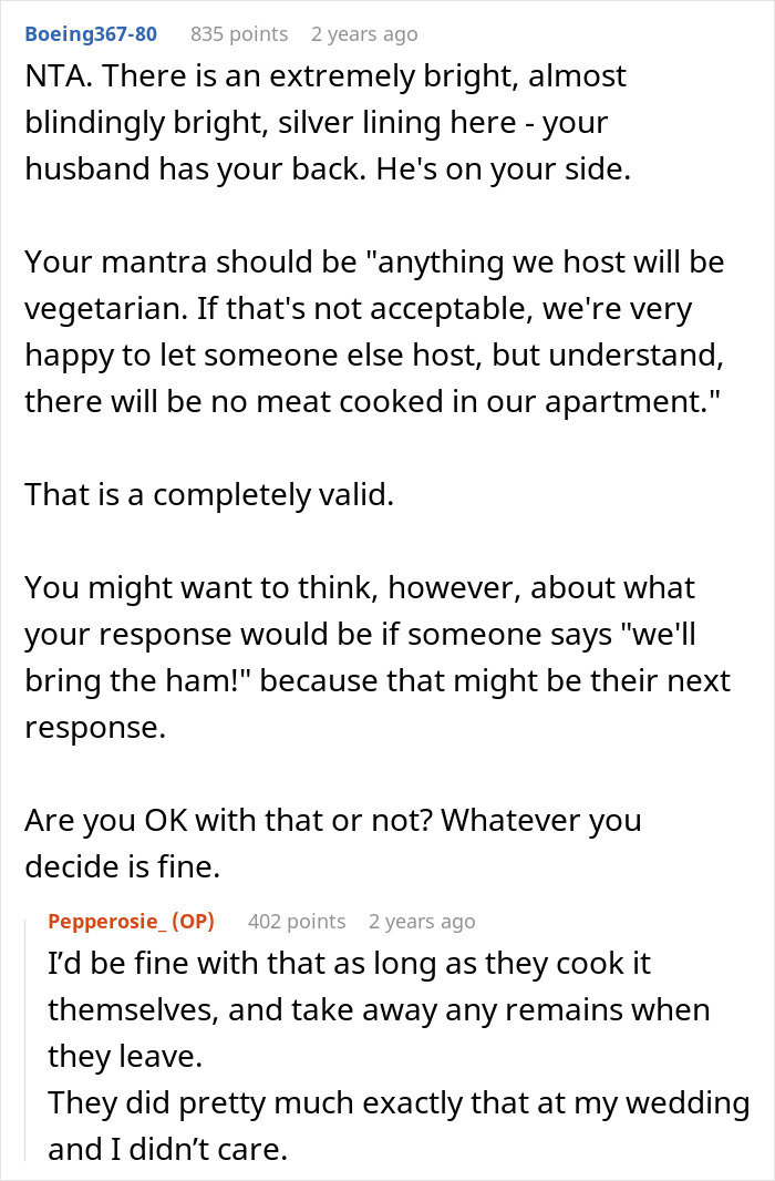 Discussion about a vegetarian host and family reacting to no ham prepared for Christmas, highlighting family frustrations and hosting challenges.