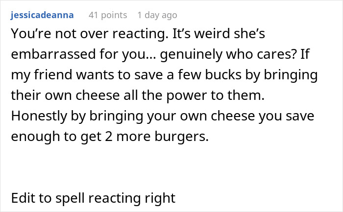 Screenshot of a Reddit comment discussing cutting contact with a friend showing true colors at the McDonald&rsquo;s drive thru.