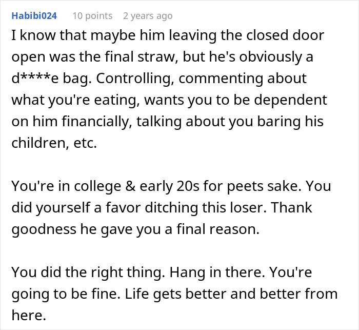 Online post shows a guy venting about closing closet door, his girlfriend publicly responds and ends their relationship.