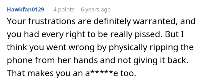 Screenshot of a Reddit comment discussing frustration over phone dependence affecting family relationships.