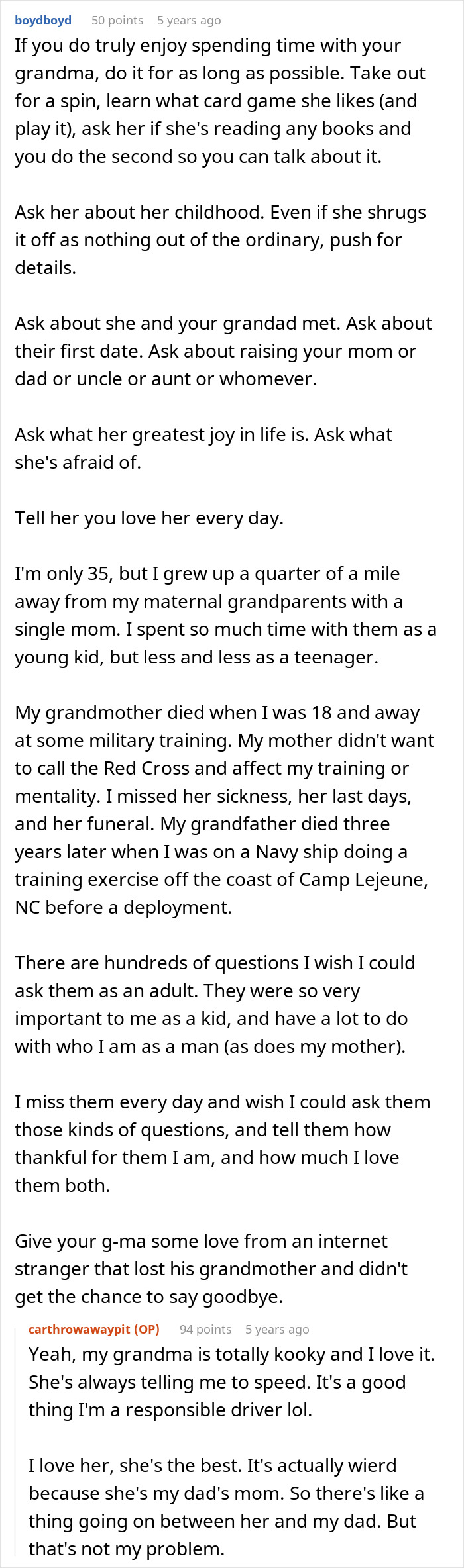 Screenshot of a Reddit thread discussing family experiences and feelings of favoritism involving a teen and stepbrother gifts