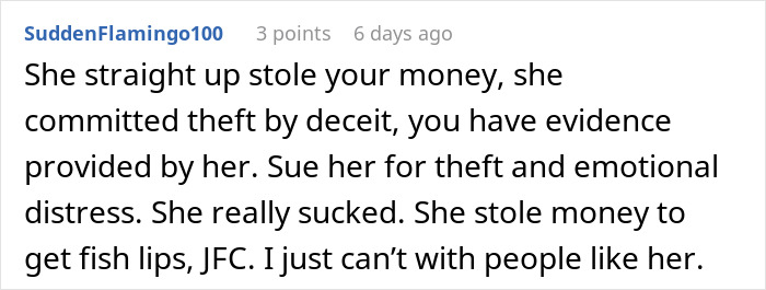 Comment on a forum accusing a makeup artist of theft and emotional distress on a woman's wedding day.