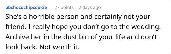 Comment on painful friendship wake-up call during a wedding dress shopping trip, expressing advice about toxic relationships. Comment on painful friendship wake-up call during a wedding dress shopping trip, expressing advice about toxic relationships.