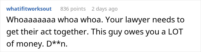 Screenshot of a social media comment discussing advice related to a woman&rsquo;s regret after a divorce and reality check.