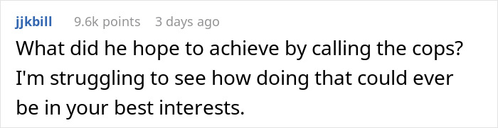 Comment expressing confusion about the boyfriend calling the police over the woman&rsquo;s novel content, seeking advice online.