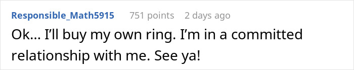Comment from a man refusing to buy an engagement ring until it is earned after 4.5 years, sparking drama online. Comment from a man refusing to buy an engagement ring until it is earned after 4.5 years, sparking drama online.