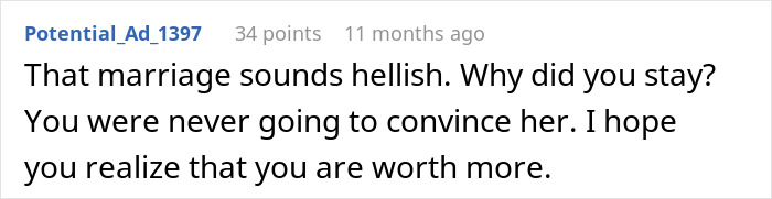 Comment on a forum discussing a marriage where the wife of 10 years ruins the husband's reputation after leaving him.