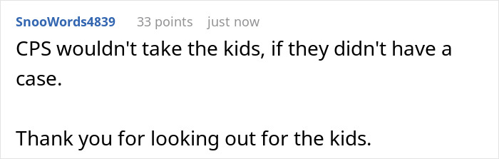 Comment on a forum expressing support for CPS involvement and gratitude for protecting children after a coworker’s 9-year-old case.