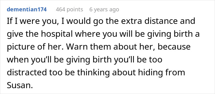 Screenshot of an online comment warning about a revengeful daughter-in-law targeting an unhinged mother-in-law.