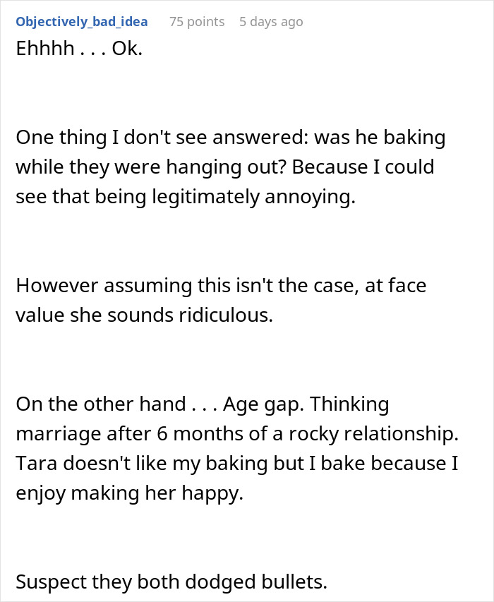 Reddit user discusses woman ending relationship due to boyfriend&rsquo;s strong passion for pastries causing conflict.