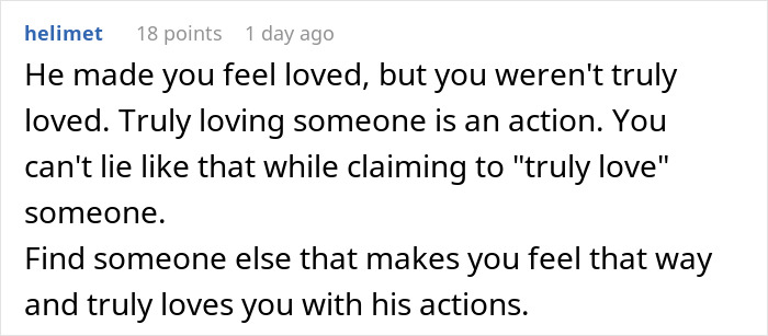 Comment about a 50YO guy lying about his age to his 22YO girlfriend and the impact on their relationship.