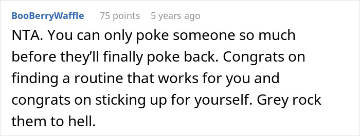 Screenshot of an online comment where a user supports standing up against a partner wanting to close a closet door.