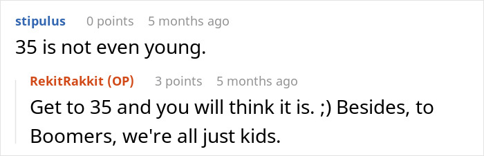 Comments discussing generational views in a Goodwill store, featuring an older man criticizing younger generations.