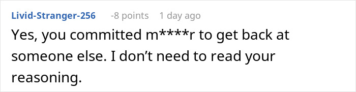 Commenter Livid-Stranger-256 responding online about a couple deciding to destroy their embryos after a friend’s true colors emerge. Commenter Livid-Stranger-256 responding online about a couple deciding to destroy their embryos after a friend’s true colors emerge.