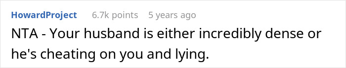 Screenshot of an online comment discussing a woman refusing to be a third wheel in her marriage over work-wife issues. Screenshot of an online comment discussing a woman refusing to be a third wheel in her marriage over work-wife issues.