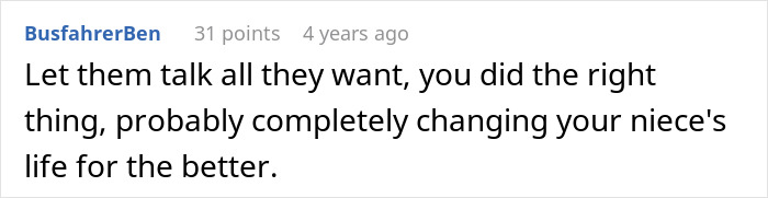 Comment praising an aunt for paying for her niece&rsquo;s tummy tuck, highlighting positive impact in aunt-pay-niece-tummy-tuck-drama.