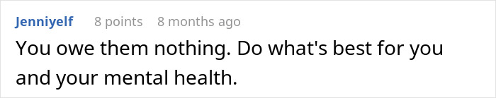 User comment on online forum expressing support for mental health and family disownment issues.