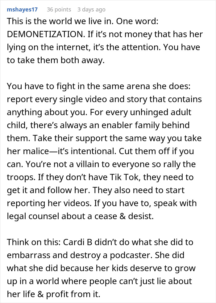 Woman angry as sister builds TikTok fame by lying about her, causing family to believe false stories online.