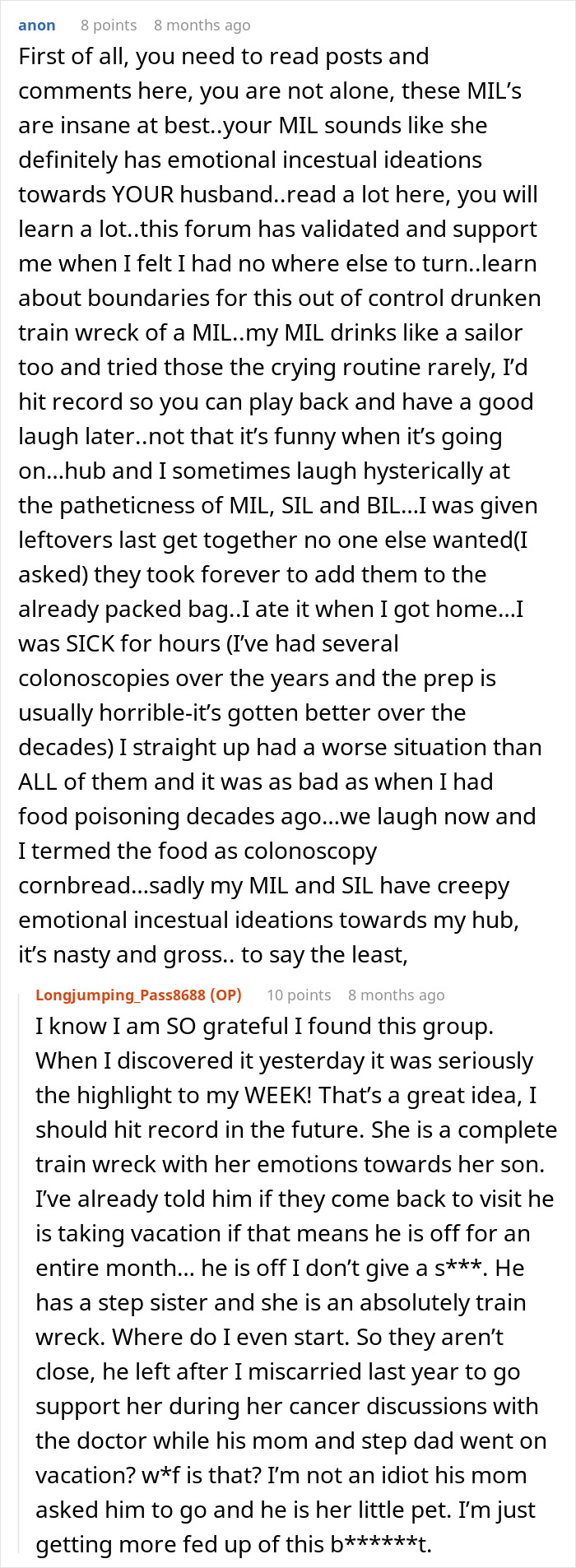 Forum discussion about husband not standing up to his mother and wife considering walking away from the relationship.