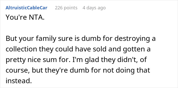 Comment on a social media post discussing a man cutting off parents after their revenge over his small wedding plans. Comment on a social media post discussing a man cutting off parents after their revenge over his small wedding plans.