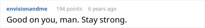 Screenshot of a supportive comment on a forum with text encouraging a man to stay strong amid a fianc&eacute;e&rsquo;s unexpected request before wedding.