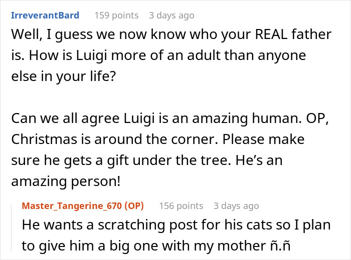 Reddit conversation about a teen discovering her stepmother's true colors and feeling insecure about a kid.