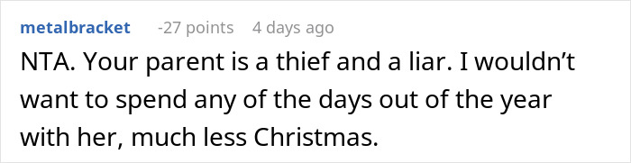 Screenshot of an online comment calling a parent a thief and liar amid a teen&rsquo;s missing $30k and vague answers.