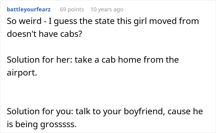 Screenshot of an online comment discussing a man losing his girlfriend over a girl at work he has a crush on being nice.