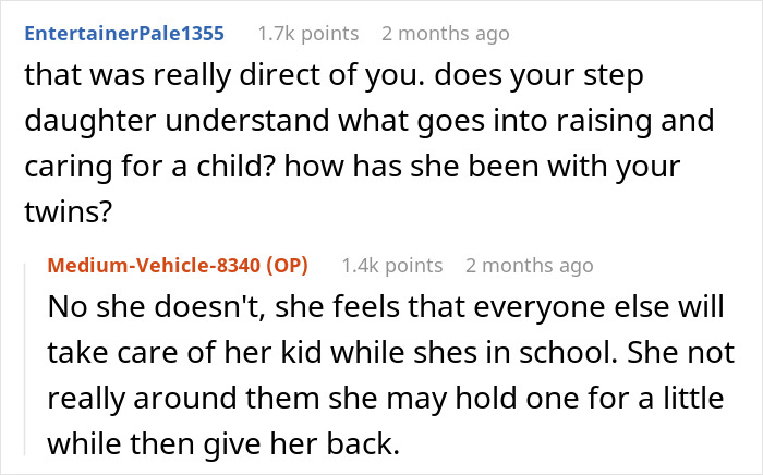 Conversation screenshot showing a stepmom’s harsh reality check about pregnancy and parenting concerns from husband and stepdaughter. Conversation screenshot showing a stepmom’s harsh reality check about pregnancy and parenting concerns from husband and stepdaughter.