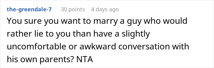 Woman reconsiders engagement after fianc&eacute;&rsquo;s lie about her family causes conflict during holiday dinner conversation.