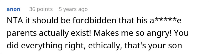 Screenshot of an online comment defending a woman who lets her nephew call her mom, upsetting his biological mother.