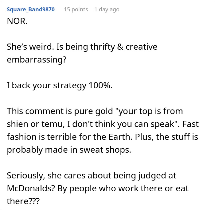 Screenshot of an online comment discussing cutting contact with a friend after behavior at a McDonald&rsquo;s drive thru.