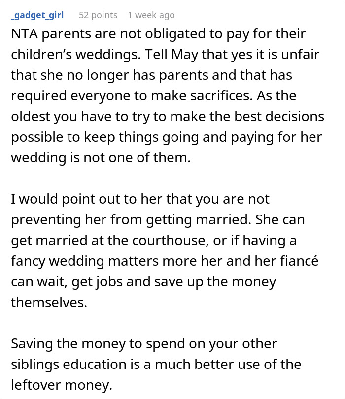 Comment on a forum discussing a financially unstable woman rushing into marriage and facing a bitter reality check.