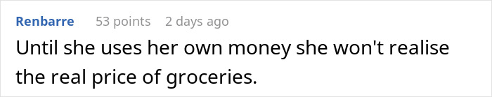 Comment discussing the mom accused of embarrassing son&rsquo;s girlfriend who offered to cook meals for them.