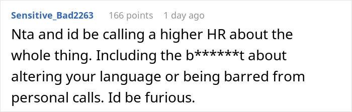 Screenshot of a Reddit comment discussing HR involvement after a coworker reacts to a man taking a call in Korean. Screenshot of a Reddit comment discussing HR involvement after a coworker reacts to a man taking a call in Korean.