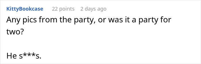 Screenshot of an online comment discussing a boyfriend ditching his partner with a newborn to party for over 18 hours.