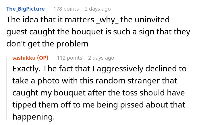 Bride mortified as officiant brings random guest to ceremony and loses it when she catches the bouquet during wedding.