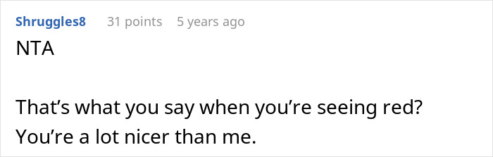 Commenter discussing a woman trying to help her brother and his wife, noting entitled behavior with a strong reaction. Commenter discussing a woman trying to help her brother and his wife, noting entitled behavior with a strong reaction.