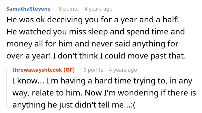 Woman upset with boyfriend throwing away cooked lunches in a kitchen, showing frustration and disappointment.