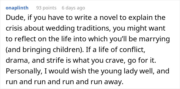 Commenter advises a man considering canceling his wedding after fianc&eacute;e&rsquo;s family hires a PI to uncover dirt on him.