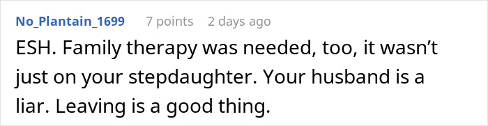 Social media comment about stepdaughter&rsquo;s behavior and in-laws&rsquo; impact leading to woman leaving husband after eight years.
