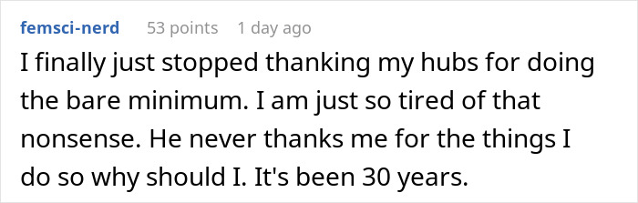 Screenshot of a Reddit comment by a single woman expressing frustration with patterns men in relationships follow.