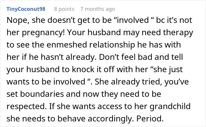 Comment discussing a husband who won&rsquo;t stand up to his mother and a wife considering walking away from the relationship.