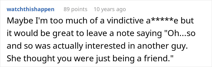 Screenshot of a Reddit comment about a man losing his girlfriend over a girl at work he has a crush on.