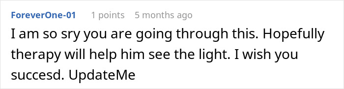 Comment expressing sympathy for a wife dealing with a husband who won&rsquo;t stand up to his mother.