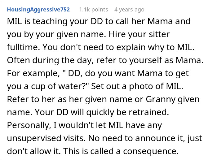MIL teaching toddler to call mama by mother's first name, with tips on setting boundaries and retraining child behavior.